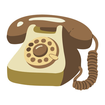 Vintage Rotary Telephone Retro Illustration