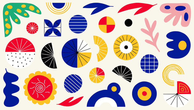 Abstract Shapes and Patterns: Geometric Elements in Retro Style