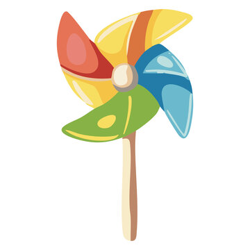 Pinwheel Windmill Kids Toy Illustration