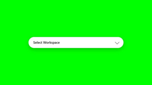 SaaS Dashboard Dropdown Menu Animation with Select Workspace Options on Green Screen Chroma Key