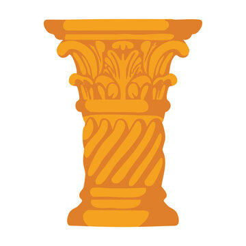 Ornate Ancient Column Architecture Illustration