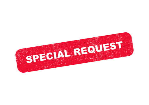 Red textured stamp with the words special request in a clean bold font style isolated on transparent background