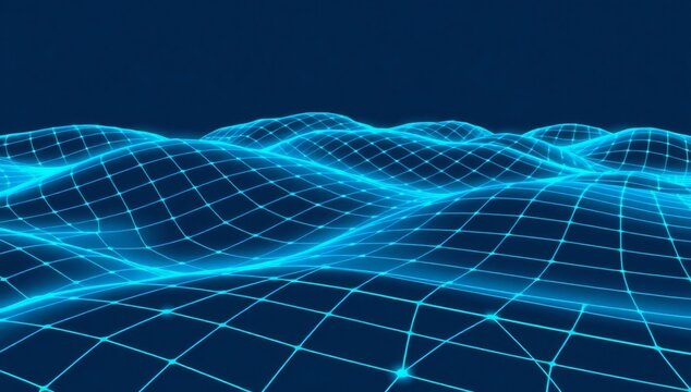 Abstract wave pattern in blue