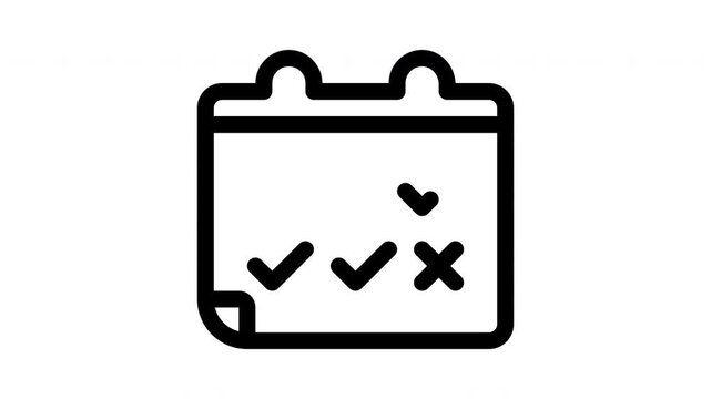 Calendar with checkmarks and cross marks icon representing absence, time management, and schedule tracking