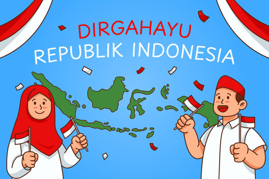 Teenagers Moslem Give Independence Day Greetings