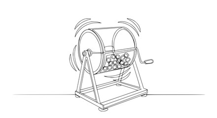 Fototapeta premium Lottery machine illustration, spinning raffle drum with balls, isolated