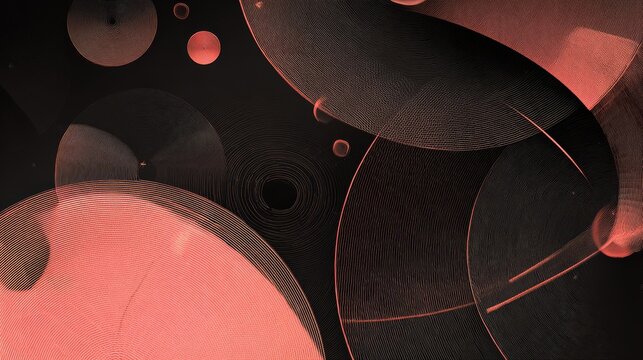 geometric design featuring circular meta elements merging and stretching, bubble-like shapes for UI and branding
