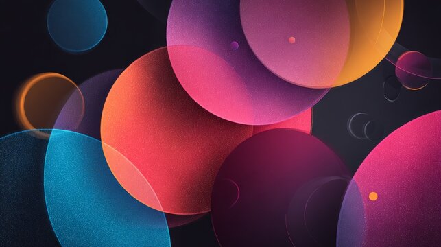 geometric design featuring circular meta elements merging and stretching, bubble-like shapes for UI and branding