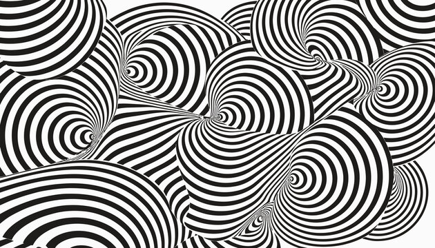 Abstract Swirls Optical Illusion Background