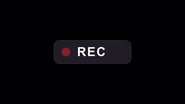 Dark Glassmorphic Camera REC Badge Overlay with Battery Level Status Indicator 7 Seconds Loop 4K Alpha Channel