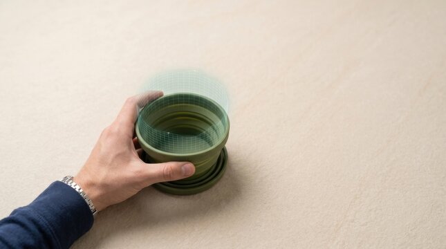 Expanding a green cup to visualize team capacity growth only when workload demands additional room and resources