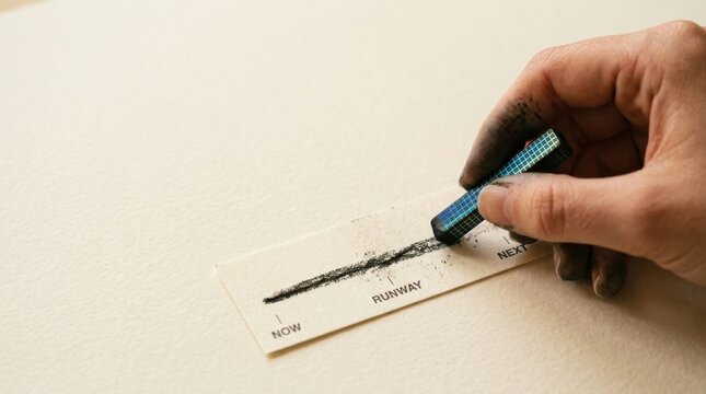 Person's hand holding toothbrush depicting startup runway as a finite operating resource shortening over time