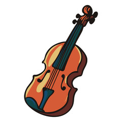 Classic Violin Instrument Illustration © nikagraphic
