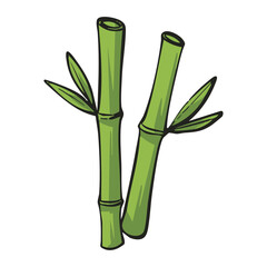 Fototapeta premium Fresh Bamboo Stalks Bundle