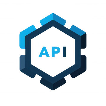 A modern hexagonal logo featuring the acronym "API" with a blue and dark blue color scheme