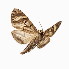 Naklejka premium Indian meal moths Plodia interpunctella flying near food storage in a kitchen, domestic insect pest infestation and hygiene problems in a pantry.
