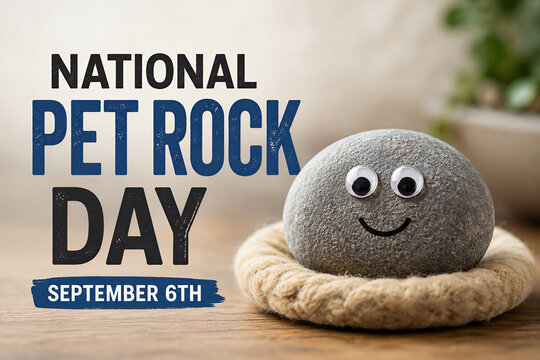 National Pet Rock Day September 6th Cute Concept