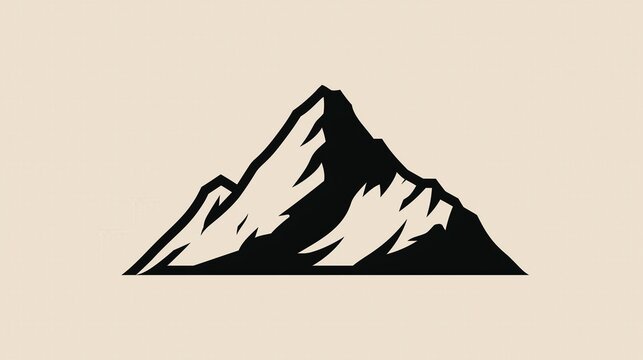 A clean and modern two-tone mountain peak icon featuring sharp lines and a minimalist design, suitable for logos, branding, and outdoor adventure themes.