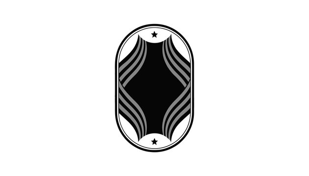 Abstract Oval Logo Design with Star Accents - Modern Emblem
