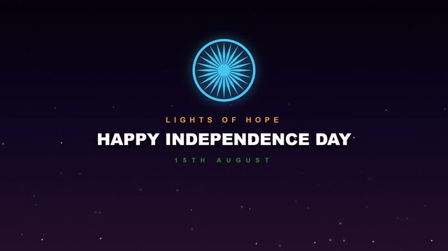 Celebration of independence day india with glowing diya lamps at night