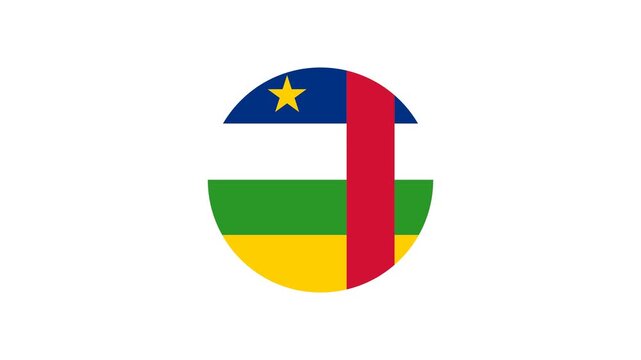 Icon Flag Central African Republic Circle Bounce 4K Transparent	