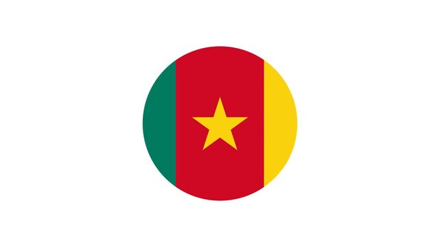 Icon Flag Cameroon Circle Bounce 4K Transparent	