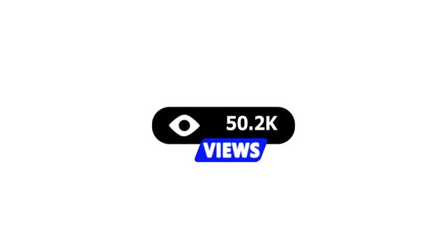 100k views counter animation with clean digital analytics display