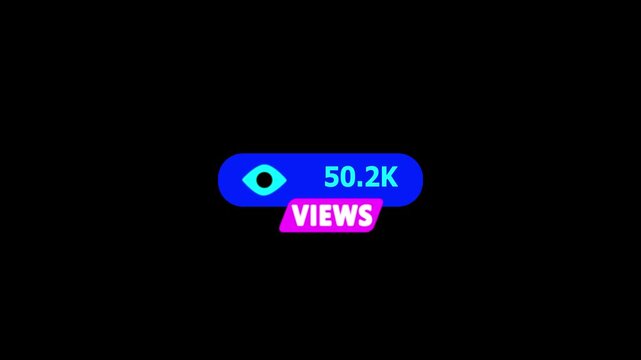 100k views counter animation with clean digital analytics display