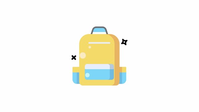 A vibrant yellow and blue school backpack vector illustration, perfect for education and travel concepts