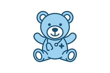Fototapeta premium Teddy Bear Doctor Vector Illustration