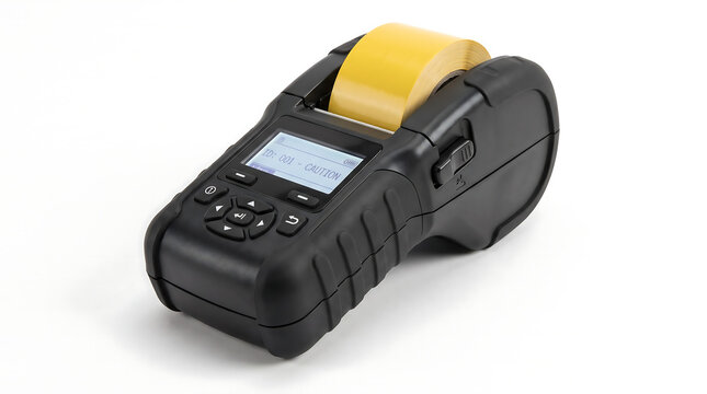 Portable Handheld Label Maker with Yellow Tape Roll