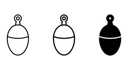 Fishing Bobber Icons, Simple Line Art and Silhouette, Water Float Symbols © tarin