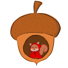 Squirrel in an acorn  © Suin