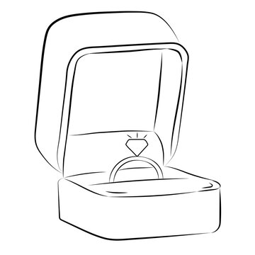Diamond ring png line art, transparent background