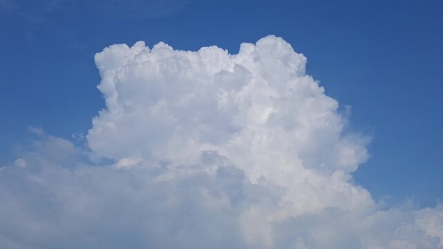 Dramatic cloudscape on a clear blue sky in 2k 
