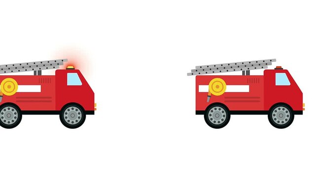 Fire brigade truck icon animation