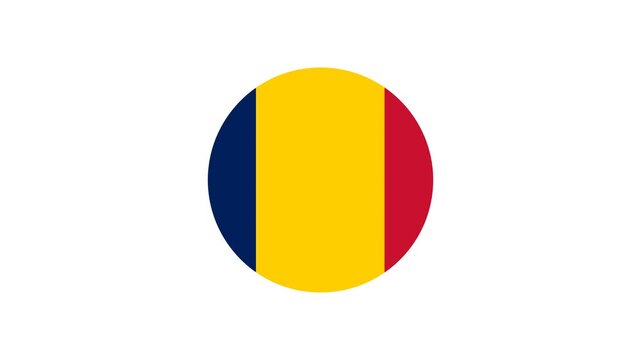 Icon Flag Chad Circle Bounce 4K Transparent	