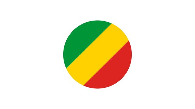 Icon Flag Republic of the Congo Circle Bounce 4K Transparent	