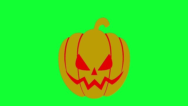 Halloween pumpkin animation on green screen background