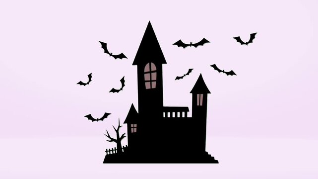 Halloween ghost house animation video