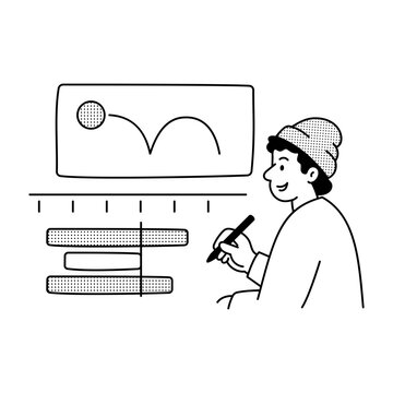Animator editing keyframes and motion curves on a digital timeline.