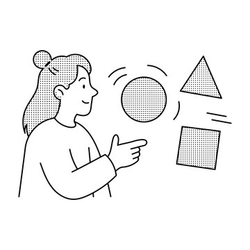 Designer arranging animated shapes and visual elements for a motion project.