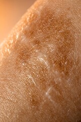 Fototapeta premium Extreme Close-Up of Moist Human Skin Texture with Natural Pores 