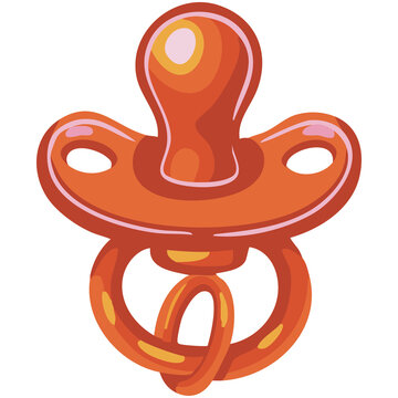 Orange Baby Pacifier Icon