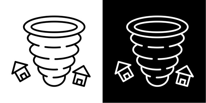 Tornado Icon Set White Style Collection