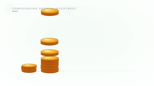 Financial Growth and Investment Strategy with Stacking Coins and Growing Plant.