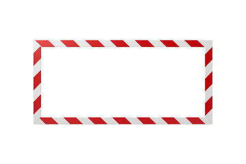 Fototapeta premium Rectangular red and white diagonal striped border frame
