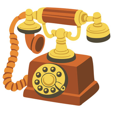 Vintage Wooden Rotary Desk Telephone