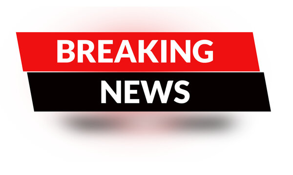 Professional Breaking News Broadcast Banner with Red Black Gradient and Shadow