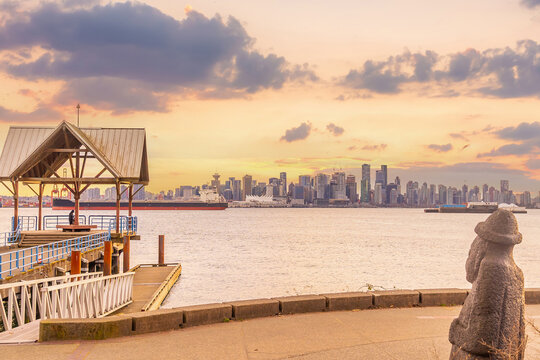 Downtown Vancouver skyline at sunset, British Columbia